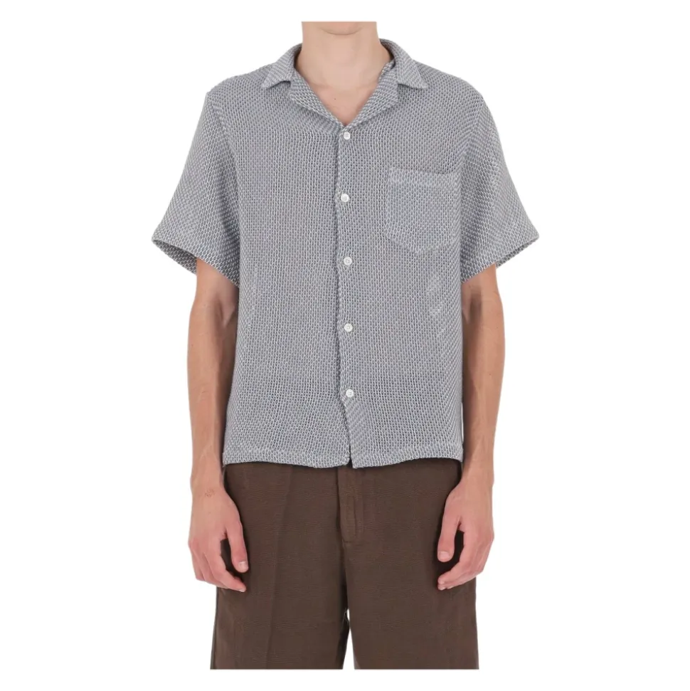Camicia Agora geweven met bowlingkraag