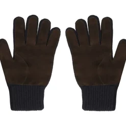 Cashmere handschoenen met suède inzetstuk