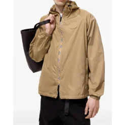 Checker-tape Nylon Hooded Jacket