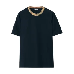 Check Trim Katoenen T-shirt