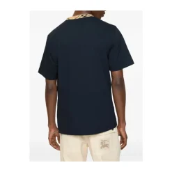 Check Trim Katoenen T-shirt