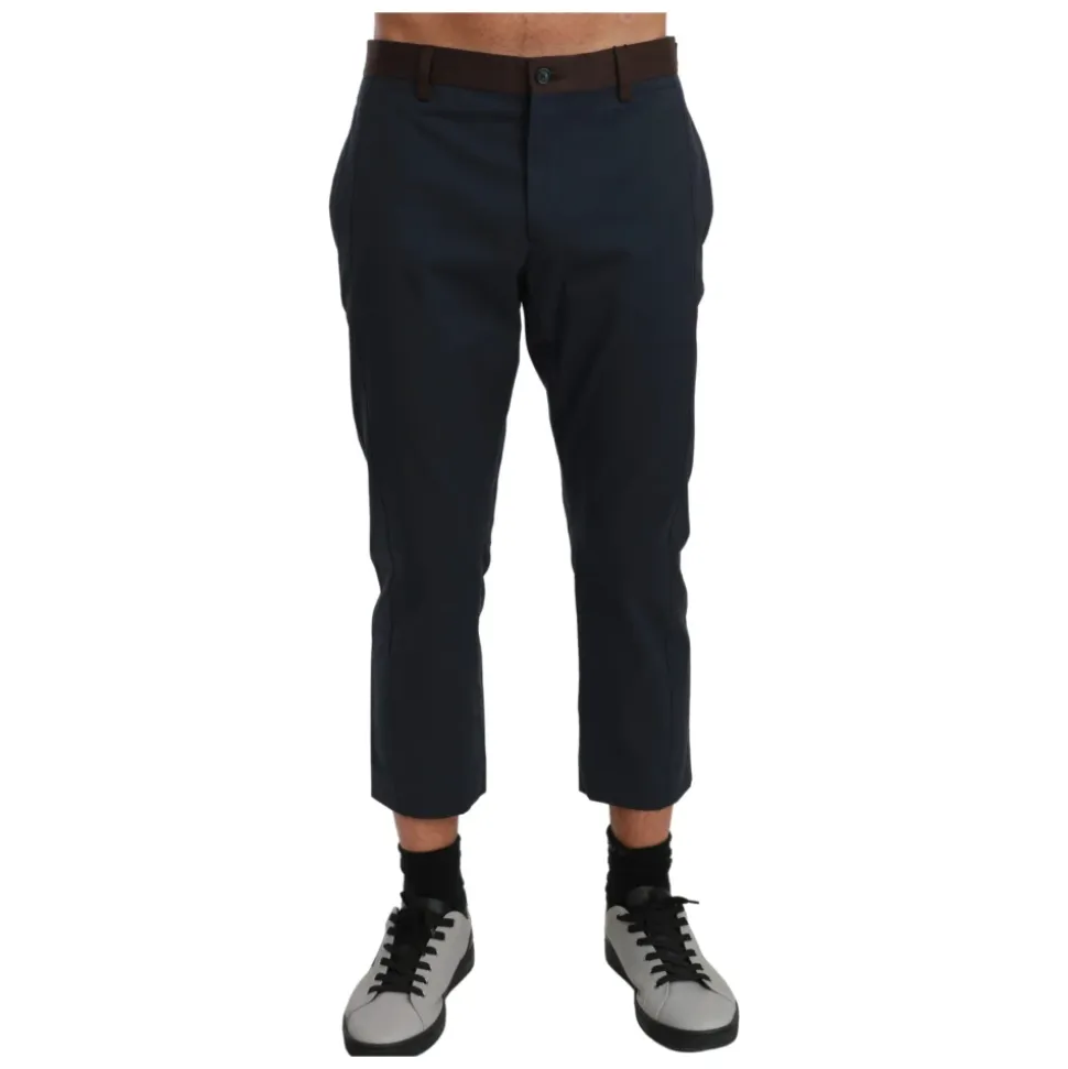Chique Gestreepte Cropped Casual Broek