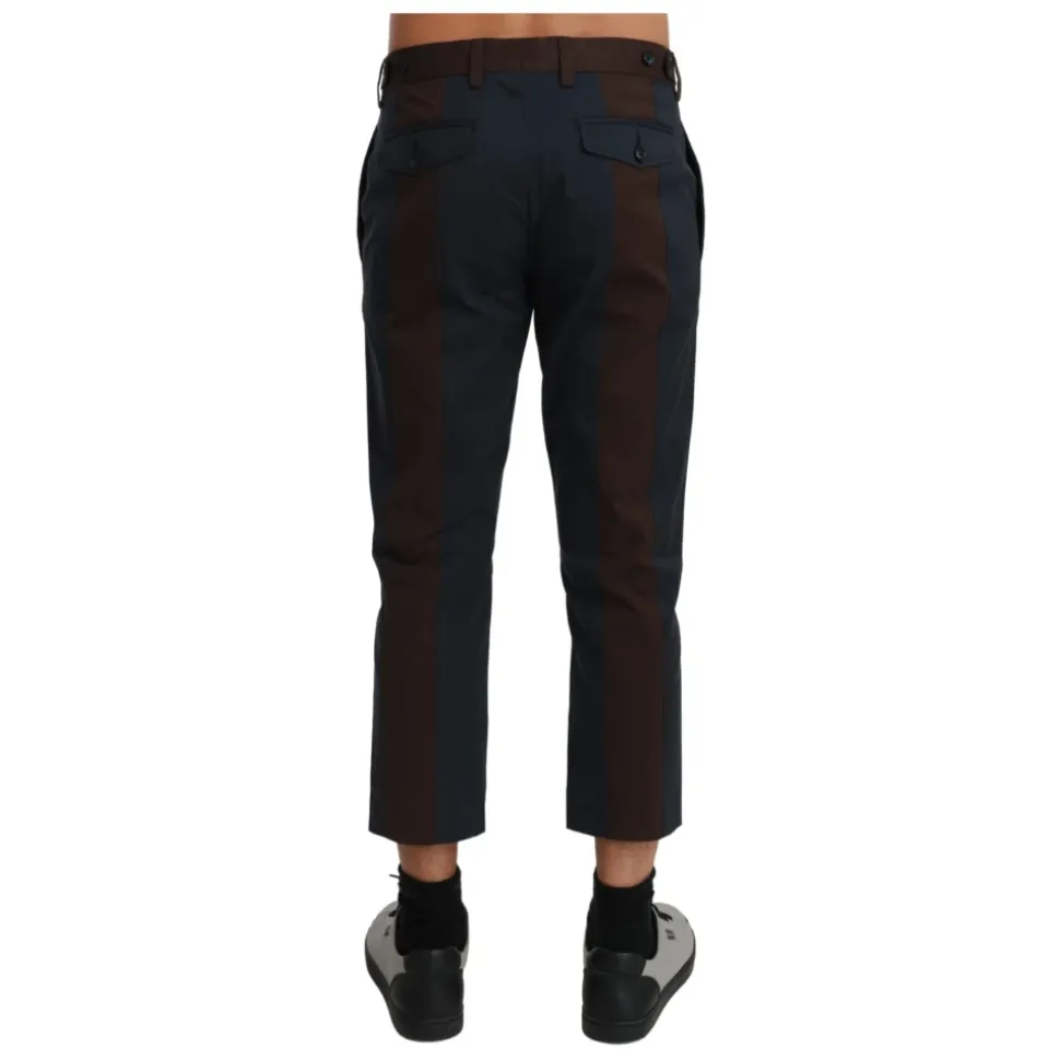 Chique Gestreepte Cropped Casual Broek
