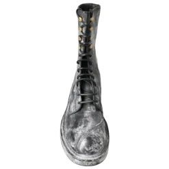 Chique Zwarte Veterschoenen Grijs-Wit