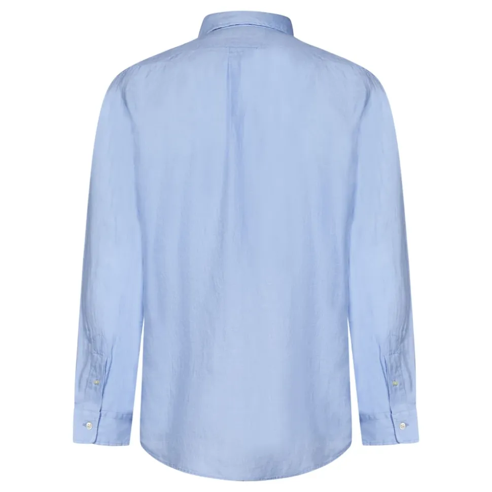 Clear Blue Linen Button-Down Shirt