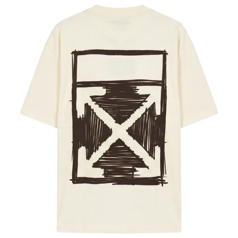 Comfortabel crème T-shirt met minimalistische print