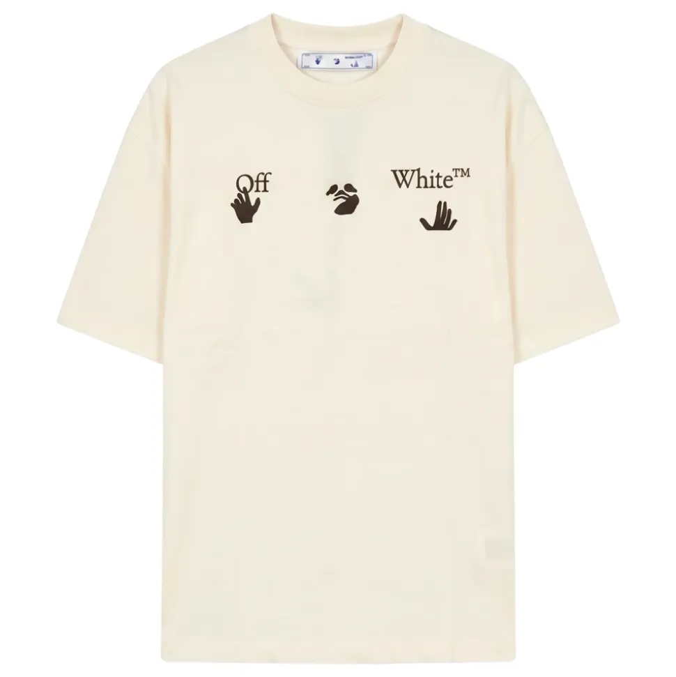 Comfortabel crème T-shirt met minimalistische print