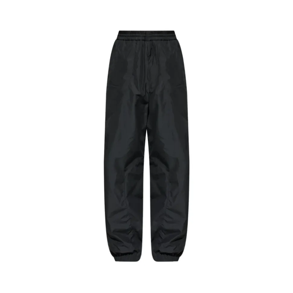 Couture Seam Mix Material Cut-Out Jogger Pants