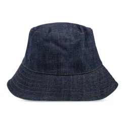 Denim Bucket Hat met Labeldetail