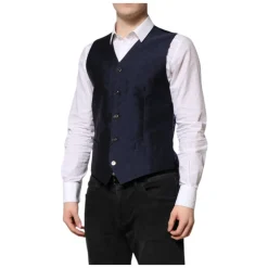 Donkerblauw Logo Wol Formeel Vest