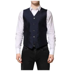 Donkerblauw Logo Wol Formeel Vest