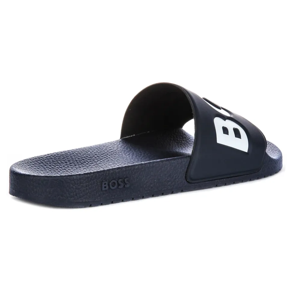Donkerblauwe Slide Sandalen voor Heren