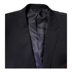 Donkerblauwe Wollen Blazer Twee-Knoopsluiting