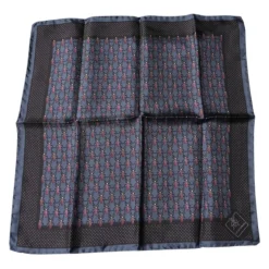 Donkerblauwe Zijden Zakdoek Sjaal met Kevers