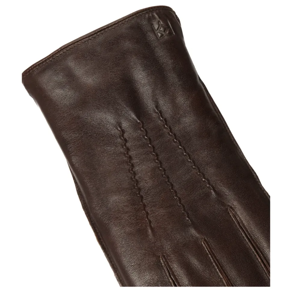 Donkerbruine handschoenen met touchscreen-functionaliteit