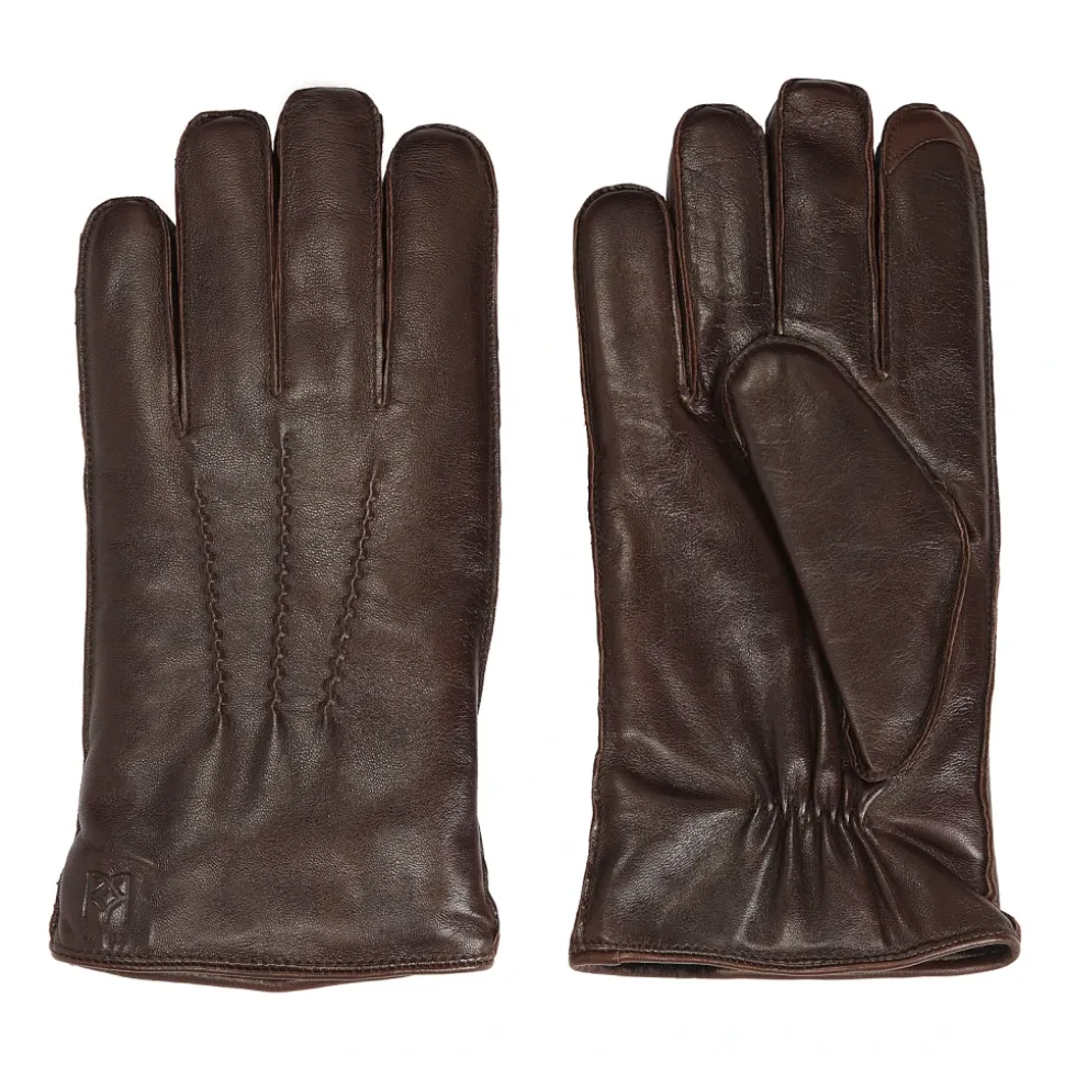 Donkerbruine handschoenen met touchscreen-functionaliteit