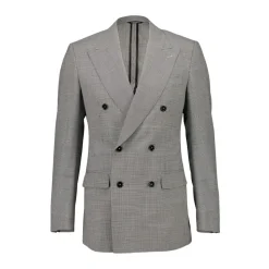 Double-breasted Houndstooth Wool Jacket