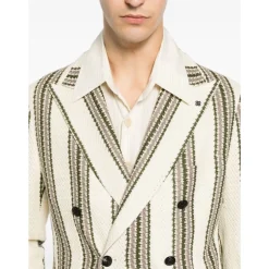 Dubbelrijige blazer met piek revers en strepen