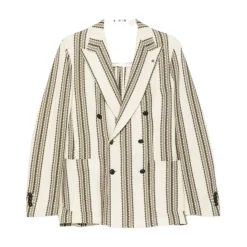 Dubbelrijige blazer met piek revers en strepen