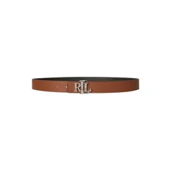 Dubbelzijdige hamerlederen riem met logo