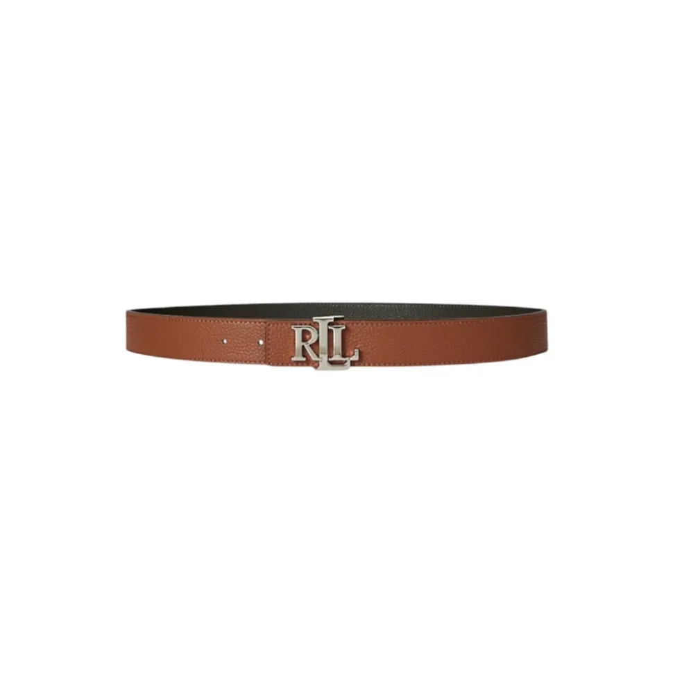 Dubbelzijdige hamerlederen riem met logo