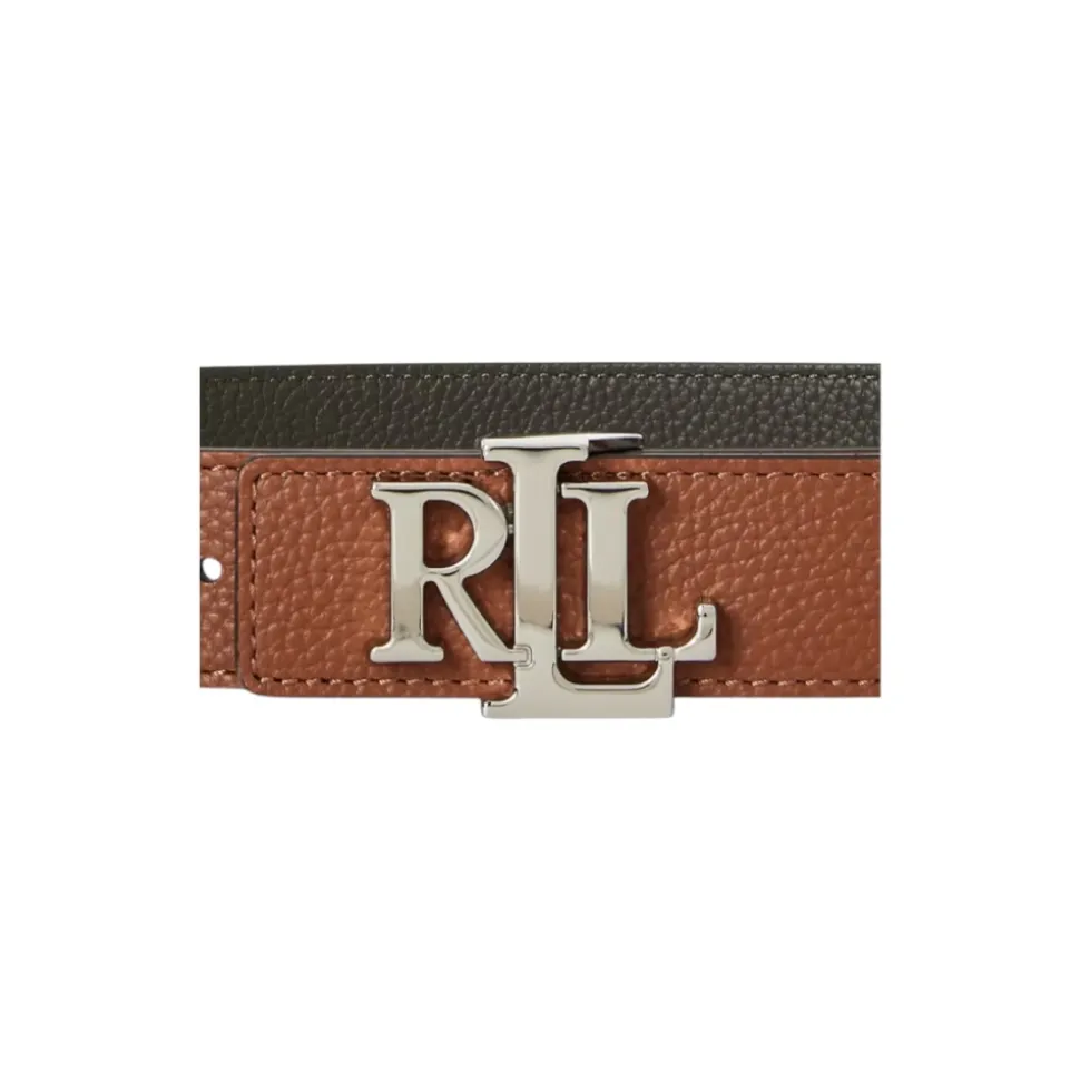 Dubbelzijdige hamerlederen riem met logo