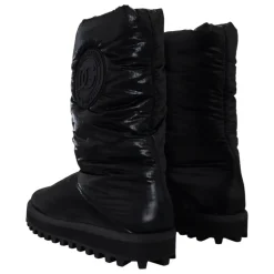 Elegante Mid-Calf Laarzen van Zwart Polyester