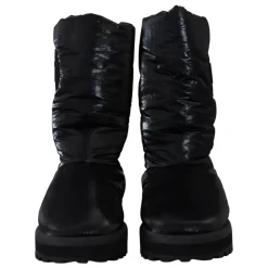 Elegante Mid-Calf Laarzen van Zwart Polyester