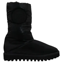 Elegante Mid-Calf Laarzen van Zwart Polyester