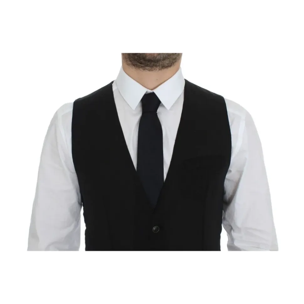 Elegante Zwarte Wollen Vest
