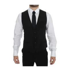 Elegante Zwarte Wollen Vest