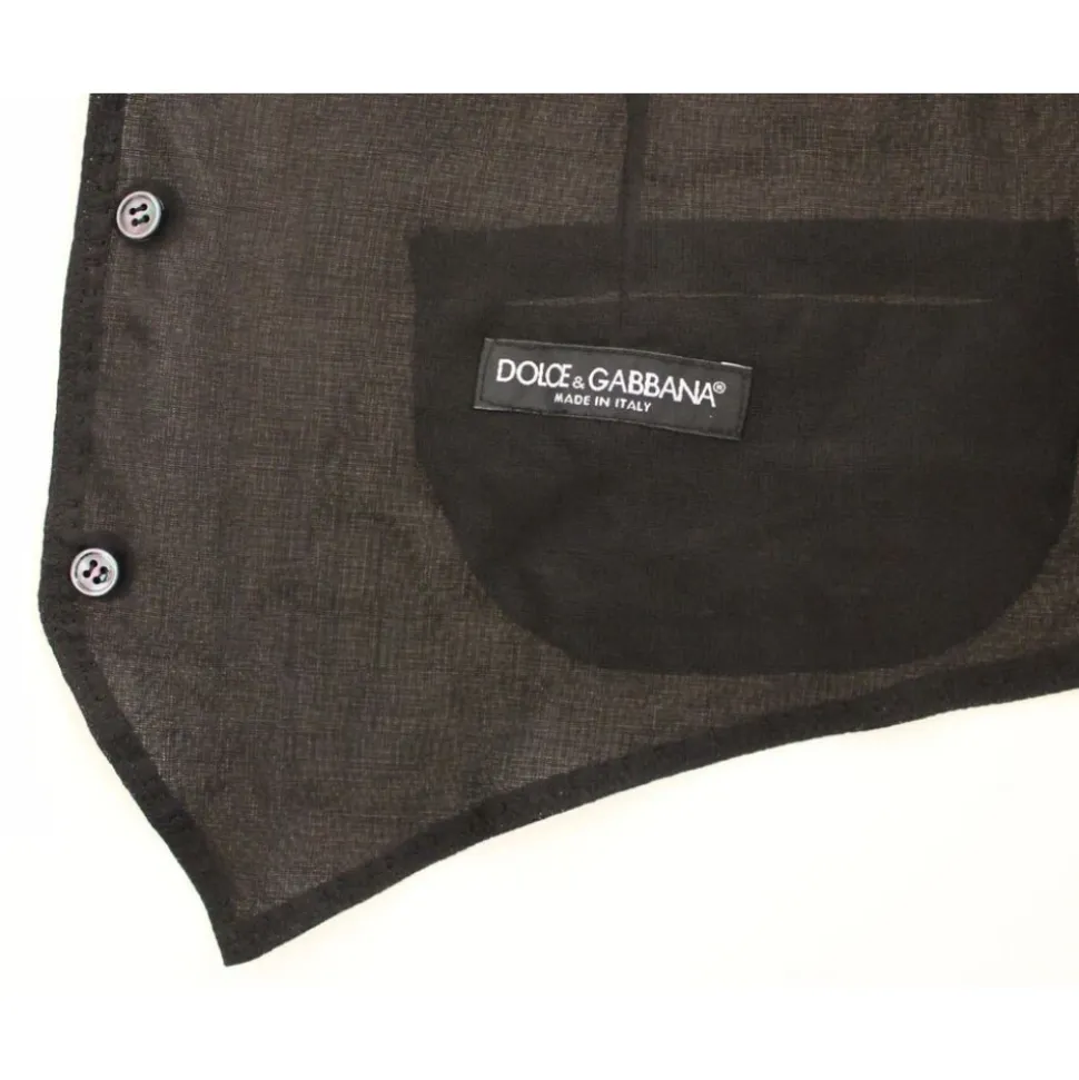 Elegante Zwarte Wollen Vest