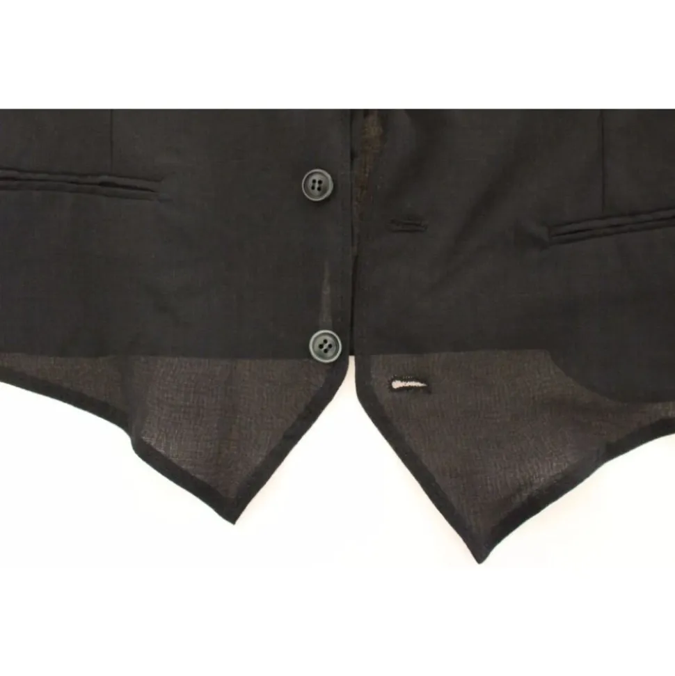 Elegante Zwarte Wollen Vest