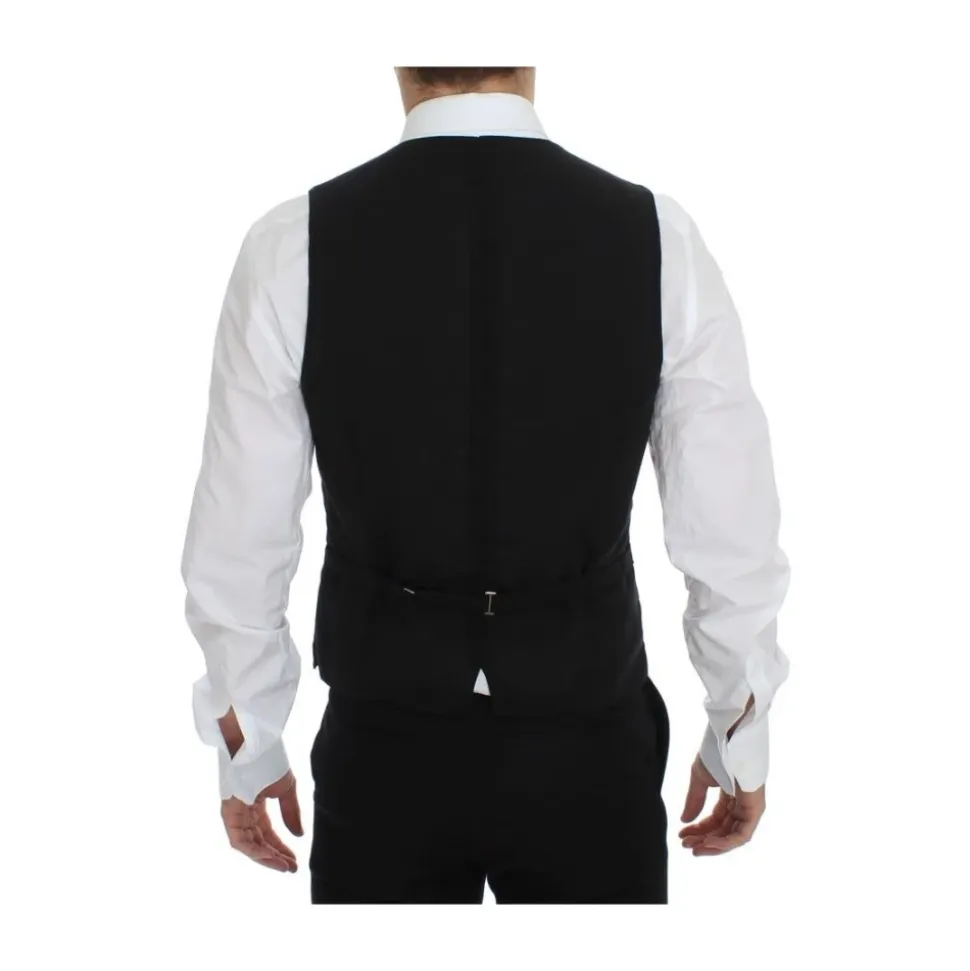Elegante Zwarte Wollen Vest