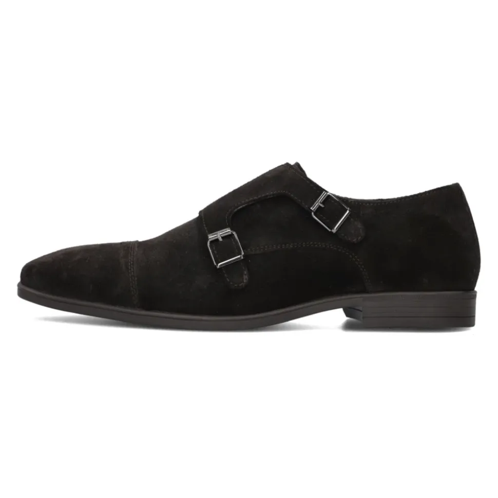 Elegante bruine suède schoenen met gesp