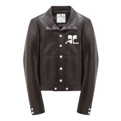 Faux-Leather Logo Patch Jacket