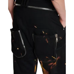 Fire Print Jeans met Inserts