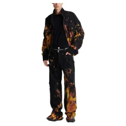 Fire Print Jeans met Inserts