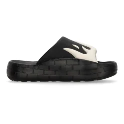 Flame Shape Slide Slippers Wit/Zwart