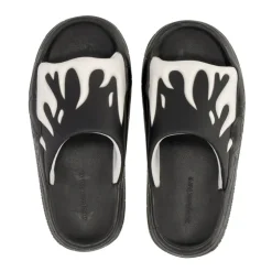 Flame Shape Slide Slippers Wit/Zwart