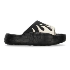 Flame Shape Slide Slippers Wit/Zwart