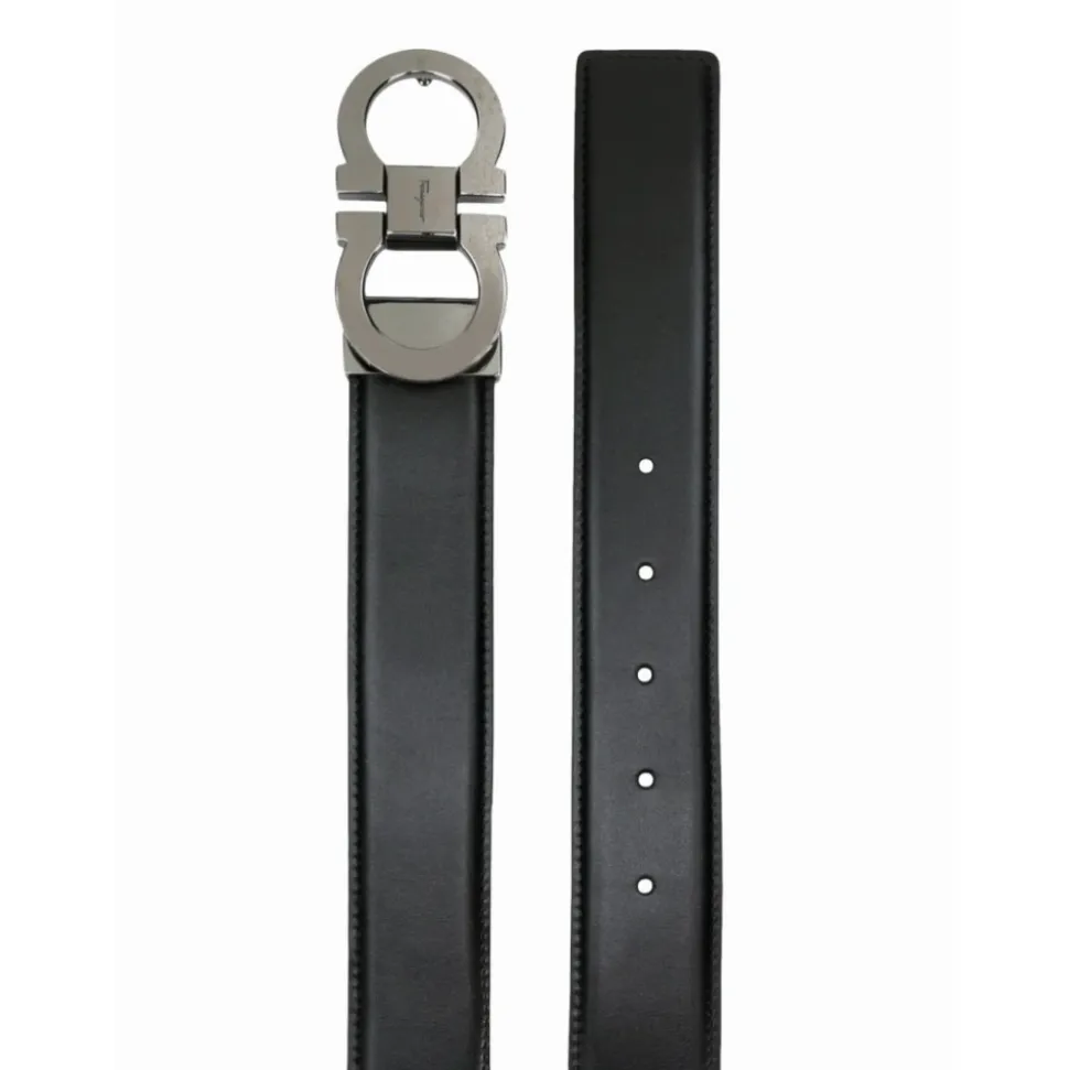 Gancini Buckle Leather Belt