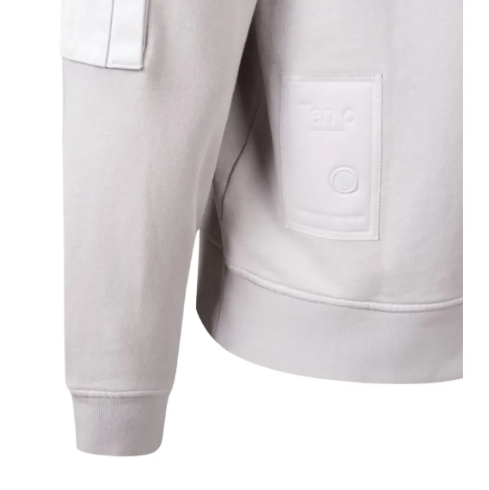 Garment Dyed Diagonal Fleece Quarter Zip Sweatshirt