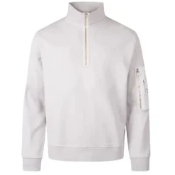 Garment Dyed Diagonal Fleece Quarter Zip Sweatshirt