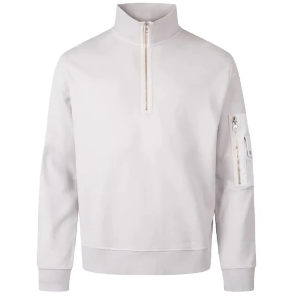Garment Dyed Diagonal Fleece Quarter Zip Sweatshirt