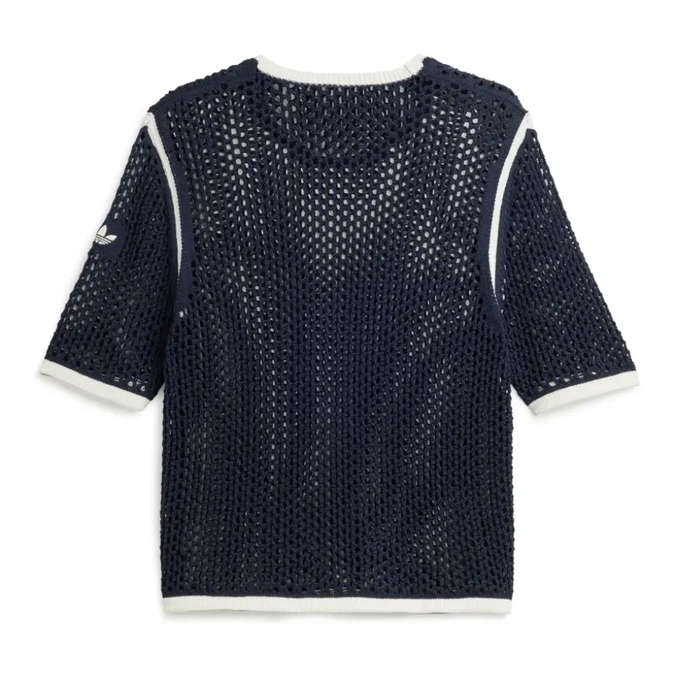 Gebreid T-shirt met mesh ontwerp