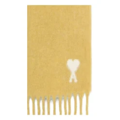 Geel Monogram Franje Alpaca Mix Sjaal