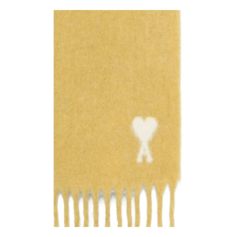Geel Monogram Franje Alpaca Mix Sjaal