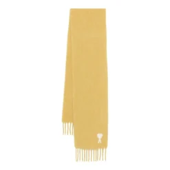 Geel Monogram Franje Alpaca Mix Sjaal