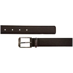 Gegreineerde leren riem met logo